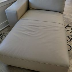 Tan Genuine Leather Chaise Lounge