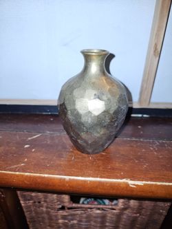 Hammered Brass Bud Vase