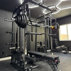 LLERO Commercial P1 Smith Machine - Weights, Mats & Bench Included - Free Delivery & Assembly