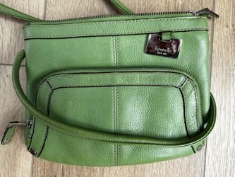 TIGNANELLO Green Leather Organizing Crossbody Handbag Purse