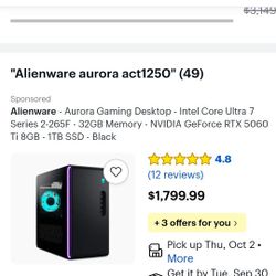 Dell Alienware Aurora Gaming Desktop Computer. 