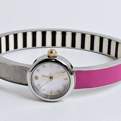 Henri Bendel New York Pink Bangle Style Bracelet Watch