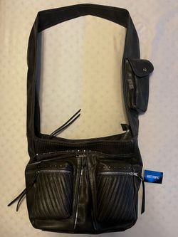 Social Collision Faux Leather Moto Hobo Bag from Hot Topic