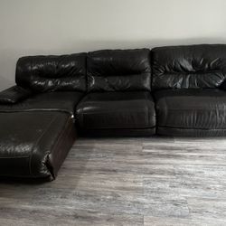 Leather Recliner Sectional Couch 