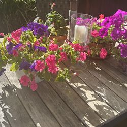 Flower Pots - Floral Table Scape And Candles 