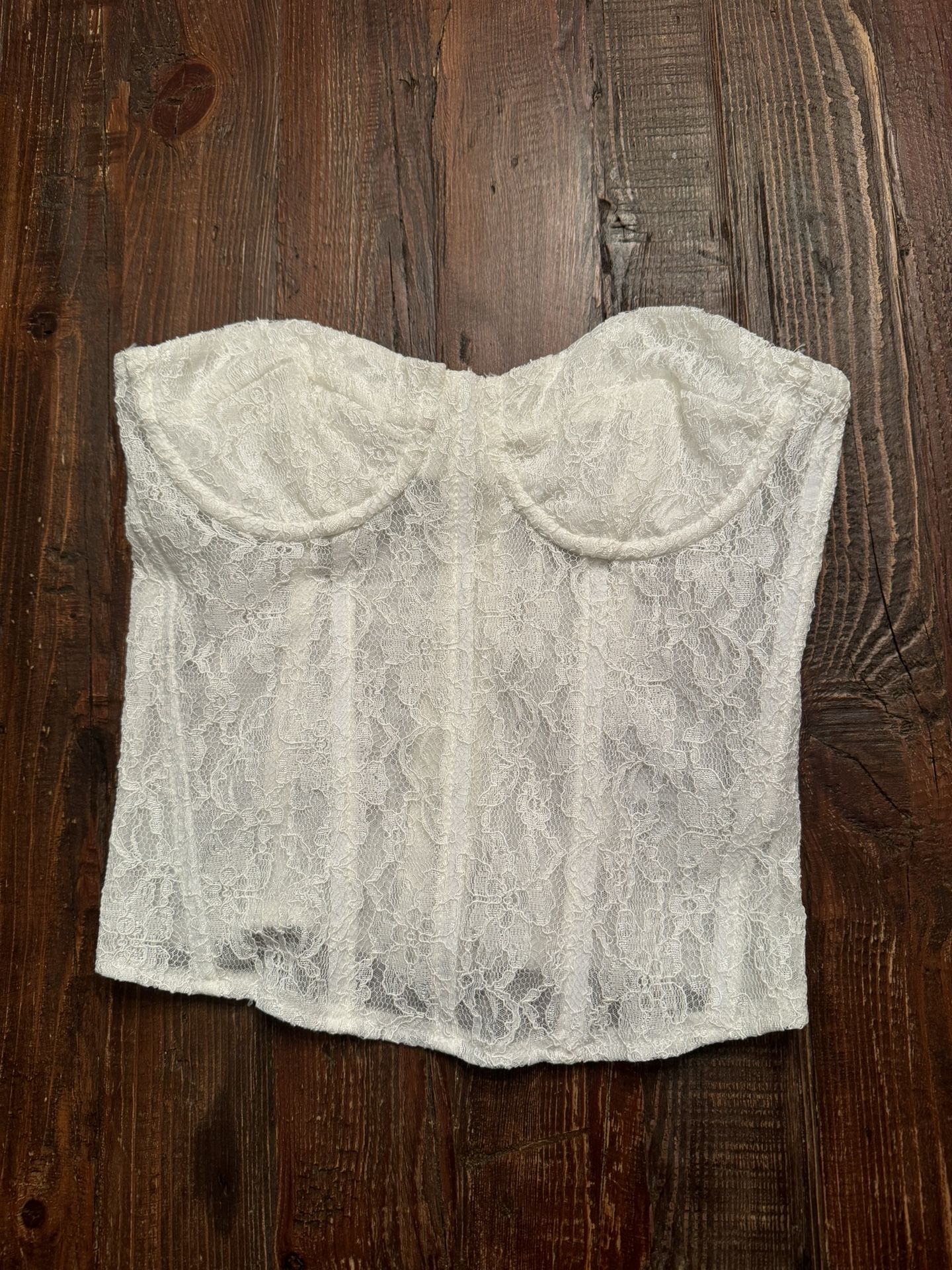 White Edikted corset tube top size XS
