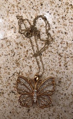 Diamond butterfly necklace