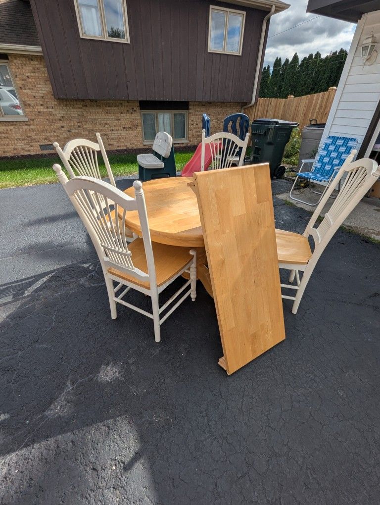 solid oak dining room table set