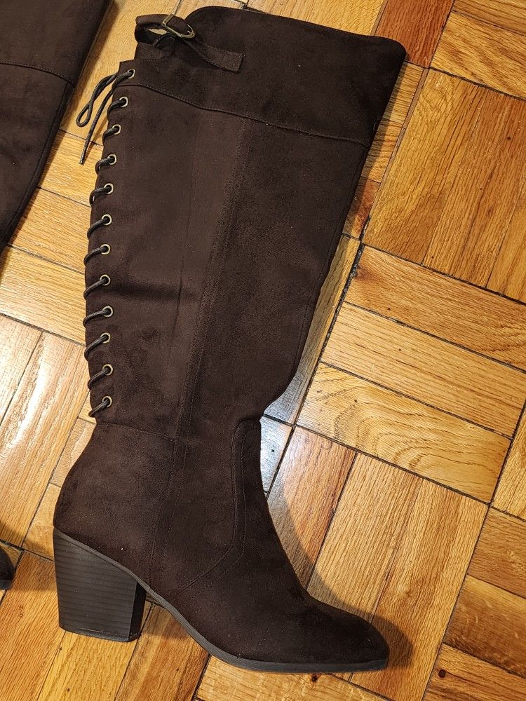 Brown Knee High Boots (NEW)