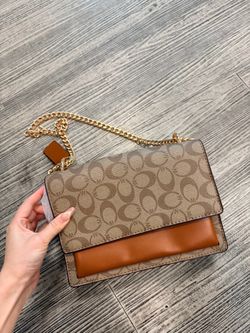 Coach style Crossbody Flap Bag Tan Saddle