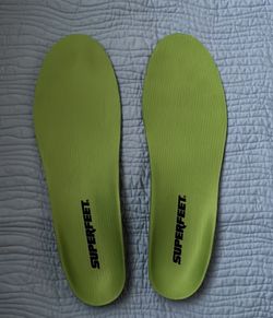 Green Superfeet Insoles Size G, 13 Inches Long