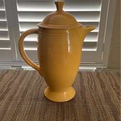 Vintage FiestaWare Antique Gold Coffee Server With Lid