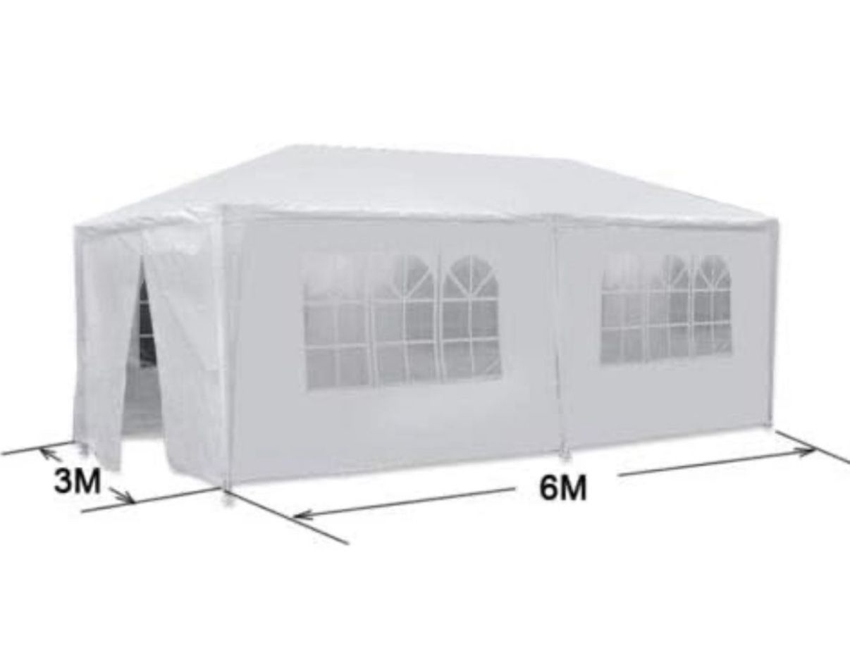   10 ft. x 20 ft. White Wedding Party Canopy Tent Outdoor Gazebo with 6-Removable Sidewalls