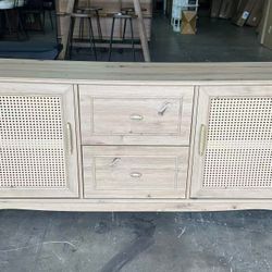 60X15.5X27.5in New assembled Sideboard with Drawers and Adjustable Shelves, Stylish Dining Room Storage with TV Stand Compatibility, 2 Door Accent Cab