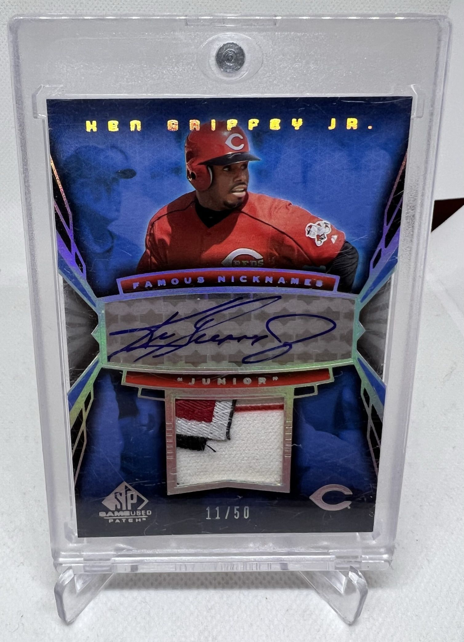 2004 Upper Deck SP Game Used Patch Ken Griffey Jr Famous Nicknames “junior” Patch Auto Wow!