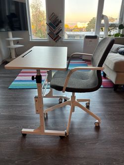 Adjustable standing desk & chair