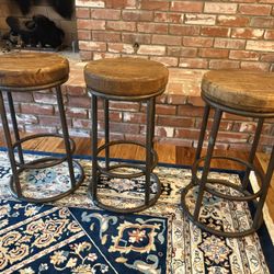 Set Of 3 Counter height Bar Stools