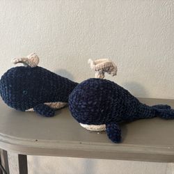 Handmade Amigurumi Mama And Baby Whale 