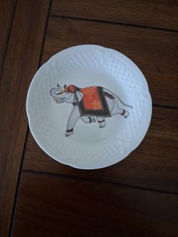 Philippines Deshoulieres Elephant Canape Plate . Set Of 6