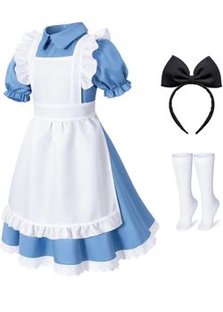 Alice In Wonderland Girl Costume With Accessories Age 11-12