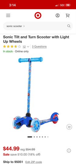 Sonic 3 Wheel Scooter