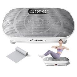 MERACH Vibration Plate Exercise Machine, Whole Body Workout Equipment for Women, Bluetooth and Silicone Pedal, Vibration Plate with Auto Mode, Vibrate