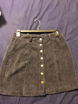 Corduroy Navy Blue Skirt (Size:Small)