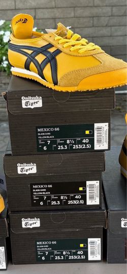 Onitsuka Tiger Mexico 66 Yellow/Black Sneakers size 7 men , 8.5 women
