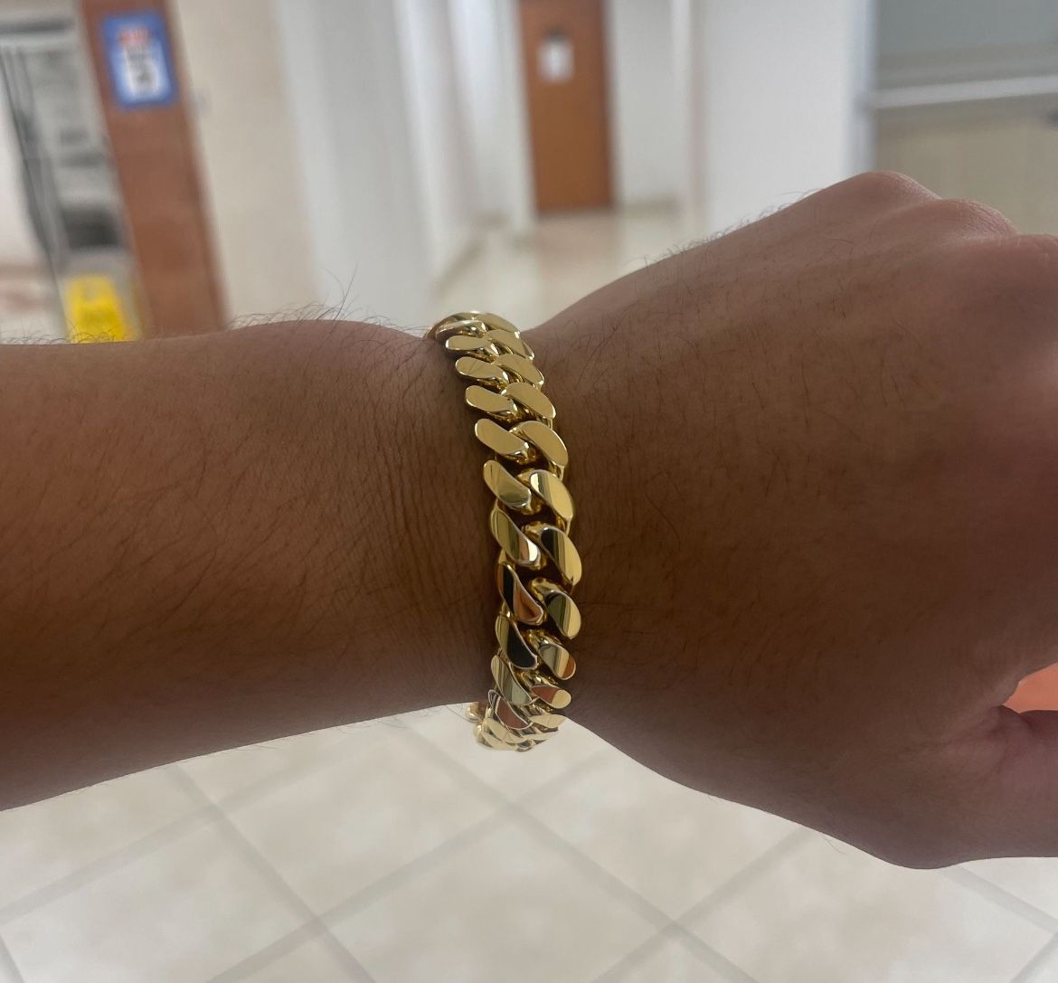 10mm - 8inch Yellow Gold bracelet 14K & 18K | PREMIUM QUALITY π
