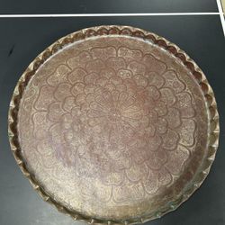 Handmade Middle Eastern Copper Tray