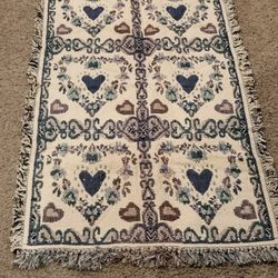 Park B. Smith Lots of Hearts pattern area rug with fringe 30x48" Still has tags
