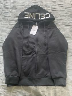 Celine Black Zip-Up Hoodie with Tags