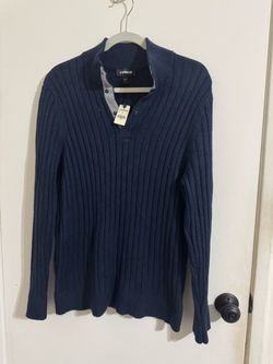 Express Navy Ribbed Knit Sweater with Tags