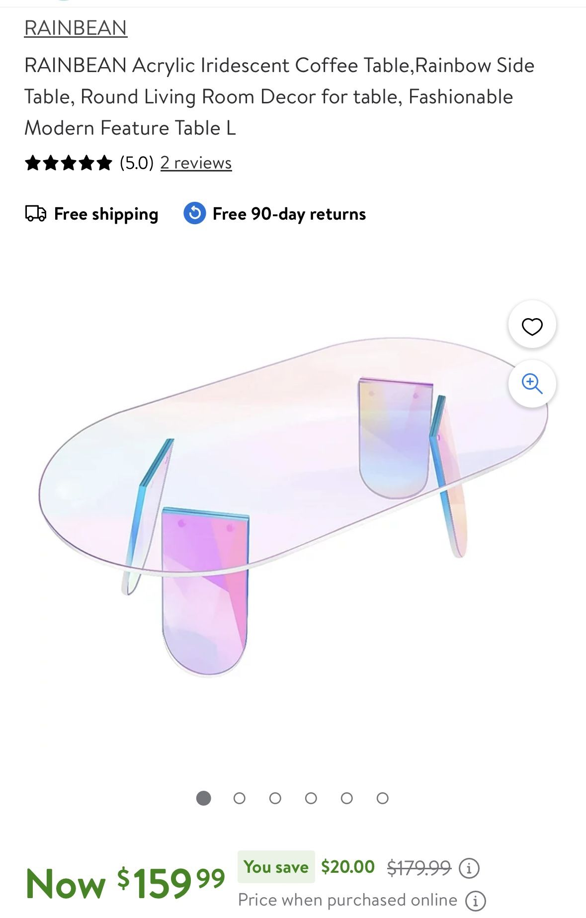 Acrylic Coffee Table: Modern Chic Colorful Table Clear Desk, Accent Nightstand Sofa Couch Side Table Decorative Home Art Deco Furniture Set for Living