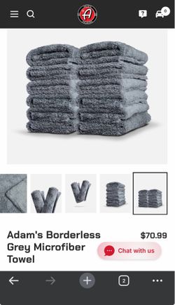 Adam's Borderless Grey Microfiber Towel (6pk) - Premium Ultra Soft Car Detailng Towel Cloths, 480gsm - Safe for Car Wash, Home Cleaning & Pet Drying C