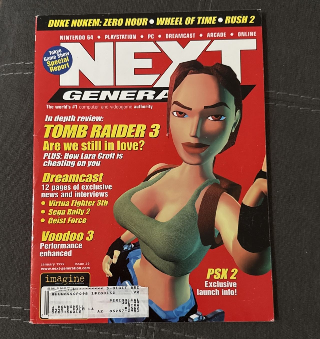 NEXT Generation Magazine January 1999 Tomb Raider 3 on cover Issue 49 Jan '99