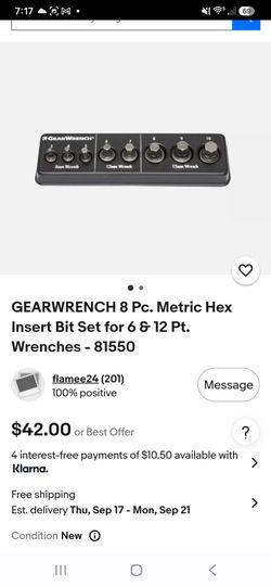 Torx ratcheting wrench insert bit set