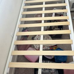 White Twin Metal Platform Bed Frame 