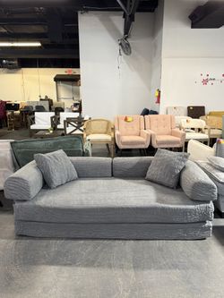 Modular Floor Boneless Cloud Couches, No Assembly, Comfortable Corduroy 4-in-1 Convertible King Size Sofa Bed, Oversized Foam Compressed Sofa Couch in