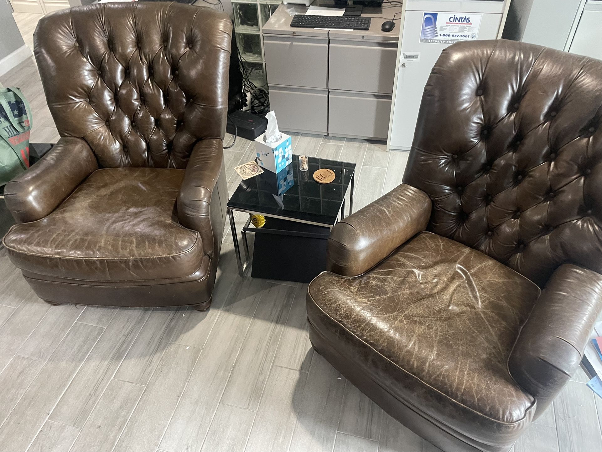Two Premium Leather Chairs – $500 for both / $300 each
