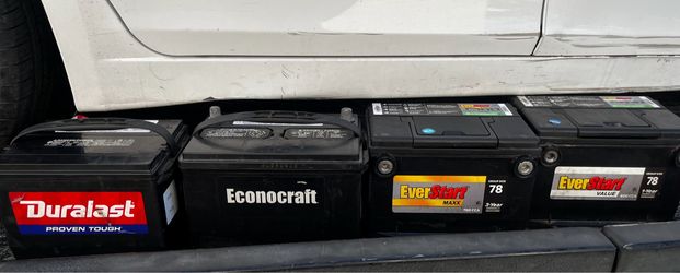Charged car batteries