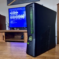 MODDED Xbox 360 Slim CUSTOM Green RGH3