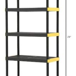 5-Tier Easy Assembly Multi-purpose Plastic Garage Storage Shelving Unit in Black