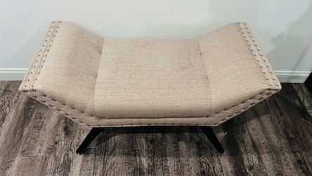 Rosalynn Almond Tufted Ottoman Bench