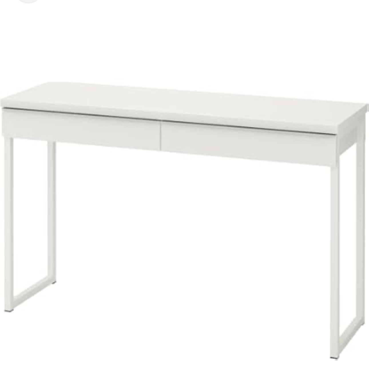 White IKEA Micke Desk in Excellent Condition with Double Drawers