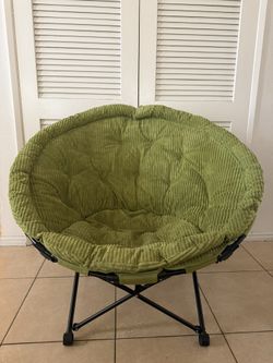 Folding Plush Corduroy Papasan Seat & Carry Bag