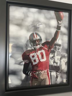 Framed Jerry Rice HOF Autographed 16x20 Photo San Francisco 49ers