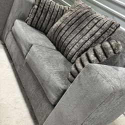 Nice Grey 2pc Sofa Couch Set (DELIVERY AVAILABLE)