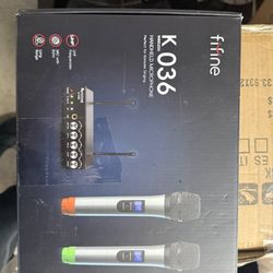 Fifine UHF Dual Channel Wireless Handheld Microphone, Easy-to-use Karaoke K036
