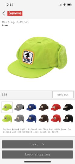 Supreme 6 Panel Ear Flap Hat